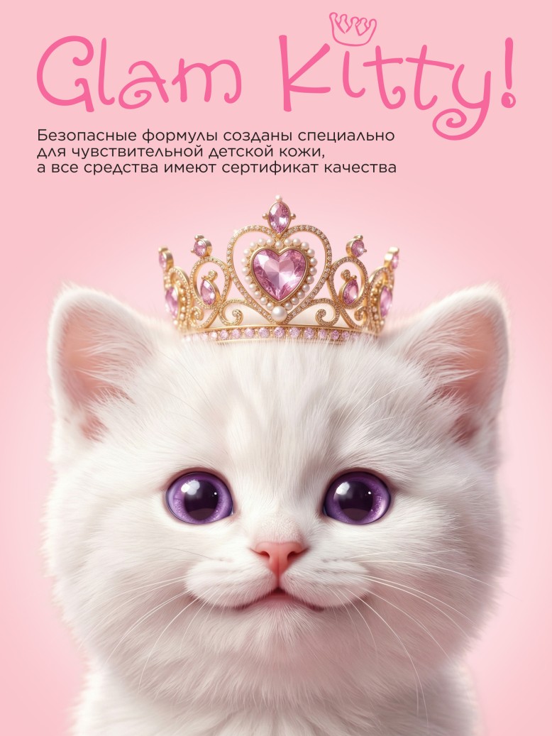 Фото Мерцающий детский блеск для губ Glam Kitty