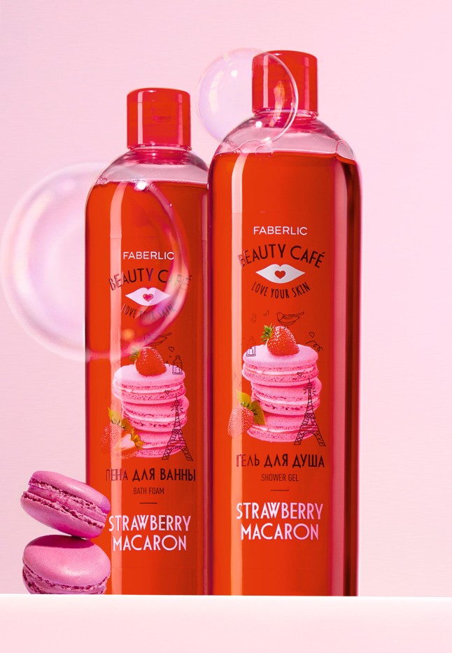 Купить Пена для ванны «Клубничный макарун» Beauty Cafe