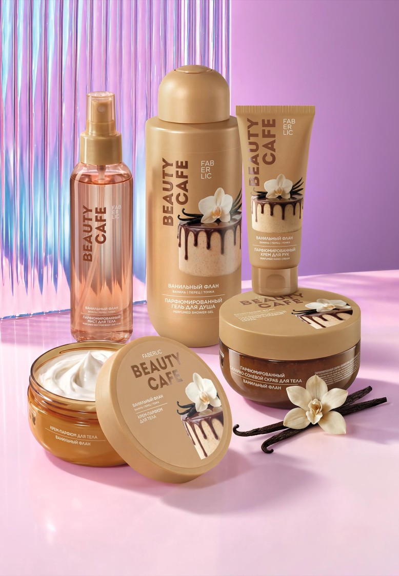Купить Парфюмированный гель для душа «Ванильный флан» Beauty Cafe