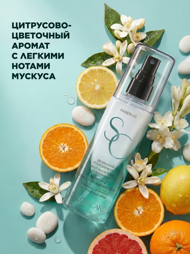 Фото Двухфазный спрей для волос «Восстановление и увлажнение» Salon Care