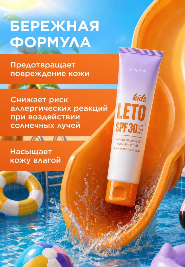 В Беларуси Солнцезащитный крем для детей SPF 30 Leto