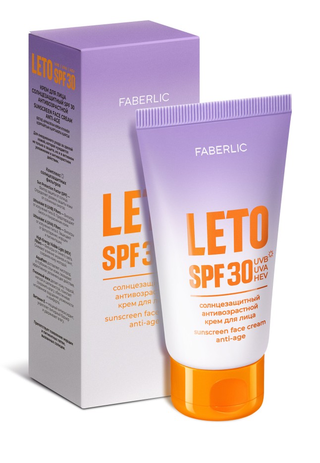 Инструкция Антивозрастной солнцезащитный крем для лица SPF 30 Leto