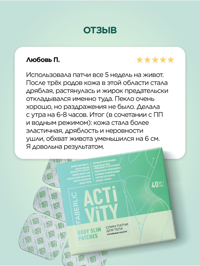 Состав Слим-патчи для тела Activity