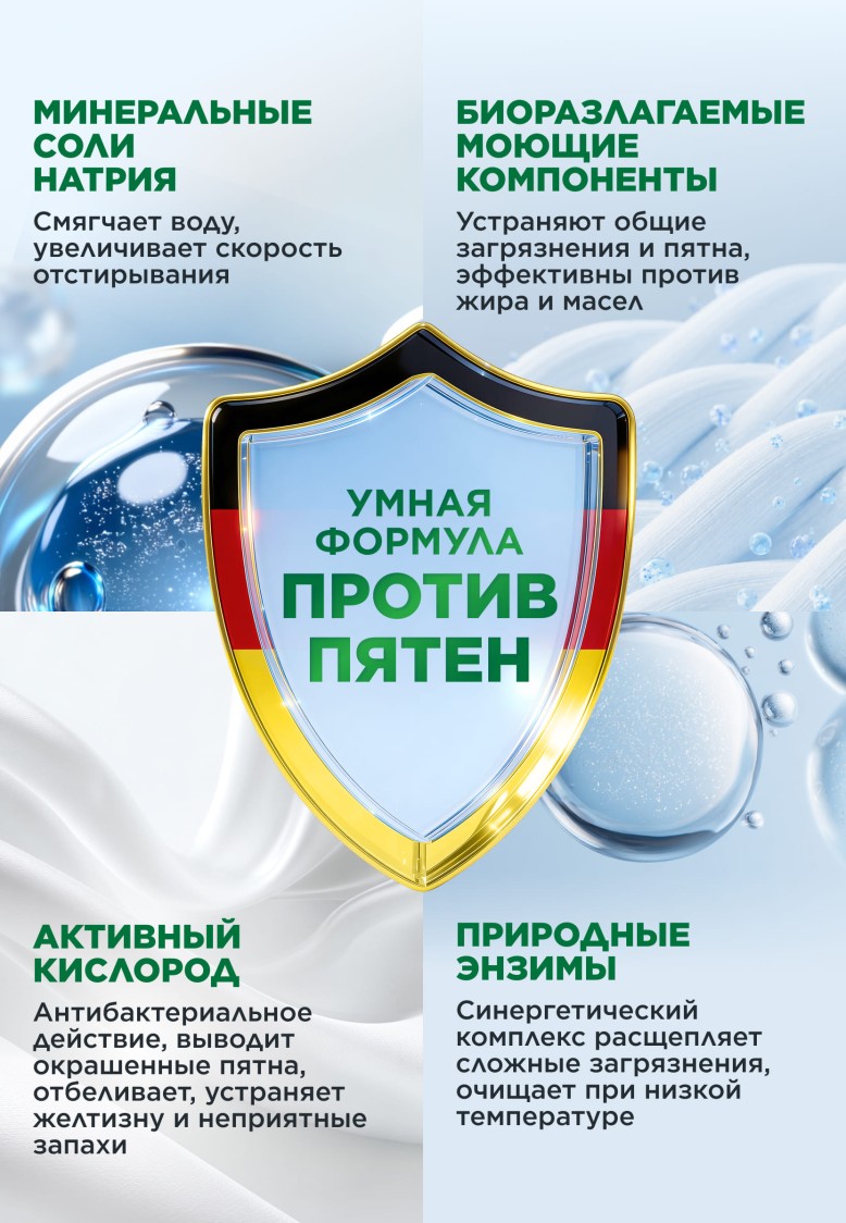 Фото Концентрированный стиральный порошок для цветных тканей Premium Color