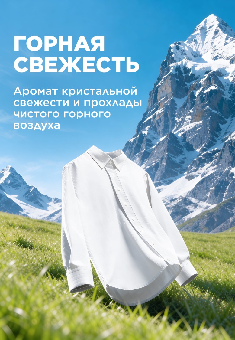 Концентрированный стиральный порошок универсальный Premium Universal «Горная свежесть»