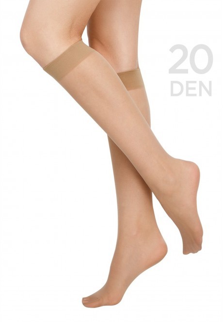 Гольфы, плотность 20 den, цвет бежевый, единый размер, 2 пары