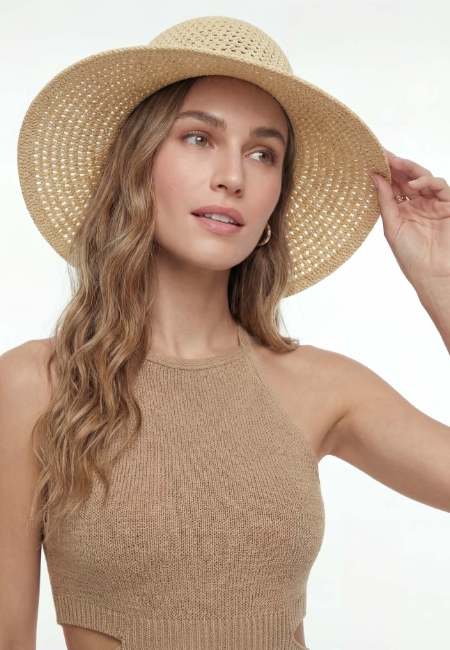 Купить 600993 Шляпа кроше, цвет бежевый