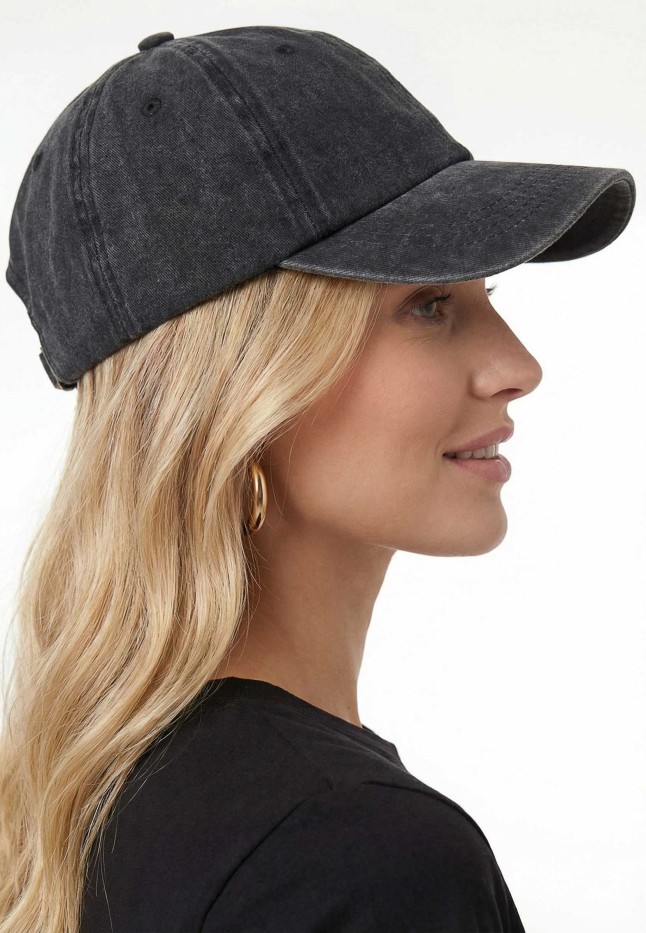 Купить 600995 Кепка-бейсболка из денима, цвет темно-серый деним