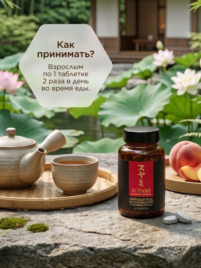 БАД к пище «Морской йод из ламинарии + кофакторы» SUYAMI JAPANESE FORMULA