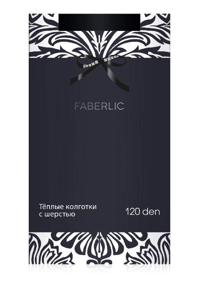 Колготки из хлопка с шерстью, плотность 120 den, цвет чёрный