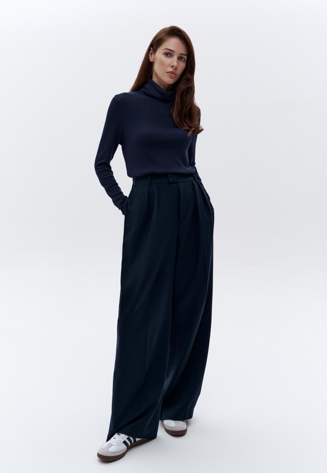 Заказать Водолазка из рельефного трикотажа, цвет синий