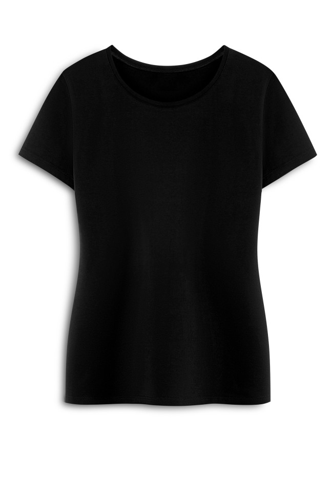 Отзывы Женская футболка прилегающего силуэта, цвет черный