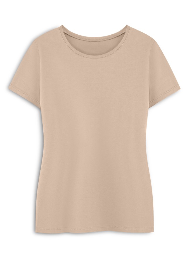 В Беларуси Женская футболка прилегающего силуэта, цвет телесный