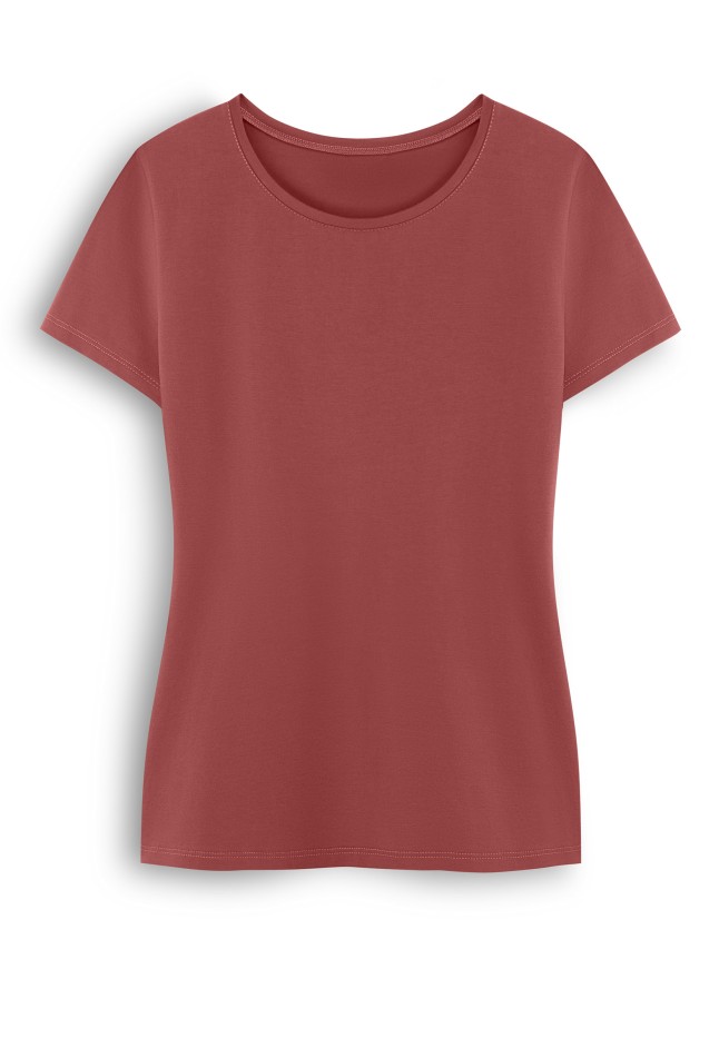 Состав Женская футболка прилегающего силуэта, цвет марсала