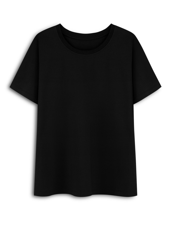 Отзывы Женская футболка прямого силуэта, цвет черный