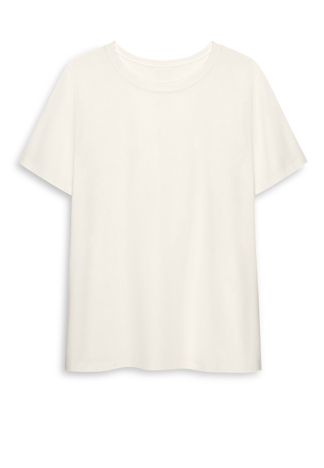 Состав Женская футболка прямого силуэта, цвет молочный