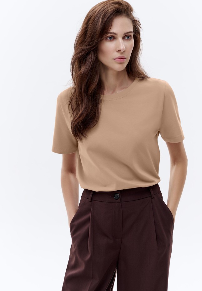 Купить Женская футболка прямого силуэта, цвет песочный