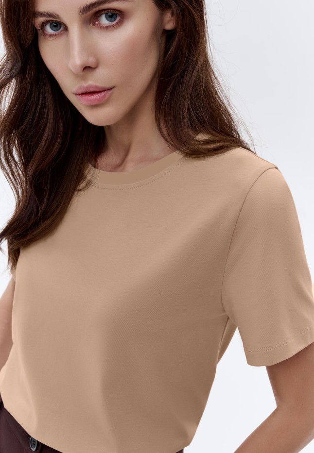 Фаберлик Женская футболка прямого силуэта, цвет песочный