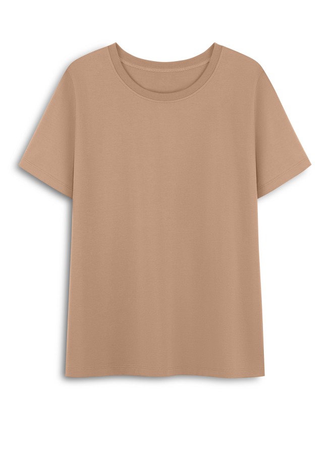 Отзывы Женская футболка прямого силуэта, цвет песочный