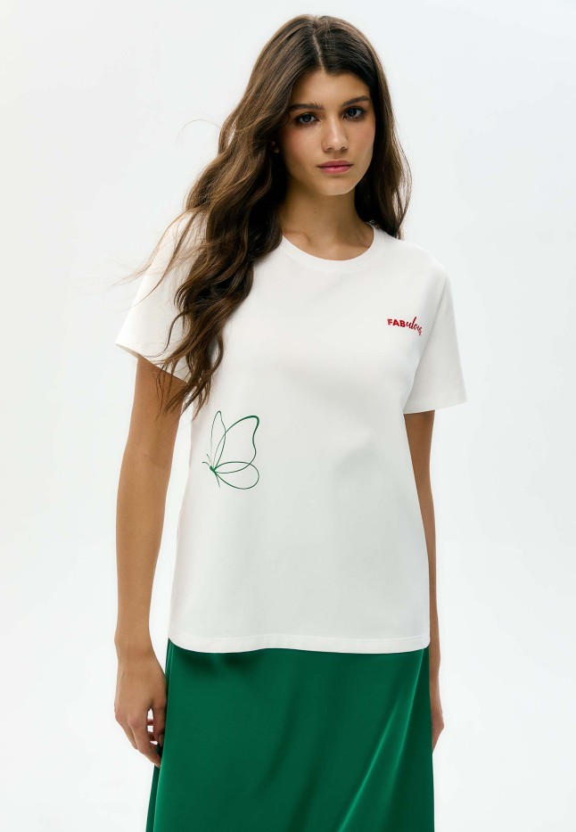 Купить Женская футболка с принтом «Бабочка»