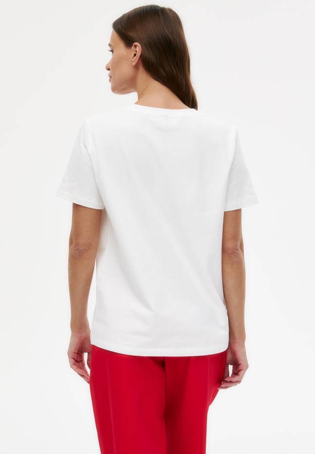 Фаберлик Футболка с принтом «Сердечки», цвет белый, с надписью и сердечком