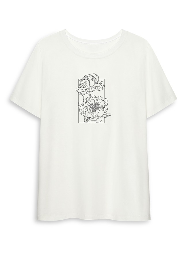 Инструкция Футболка с цветочным принтом «Пионы»