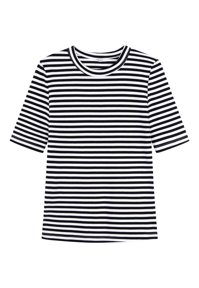 Фото Футболка в полоску, цвет белый/черный