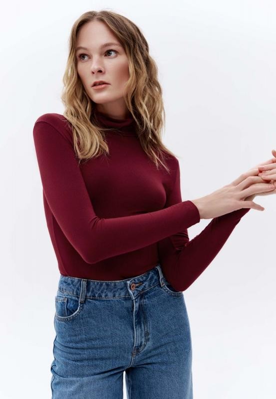 Купить Водолазка женская, цвет бордовый