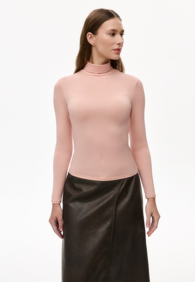 Купить Водолазка женская, цвет нюдово-персиковый