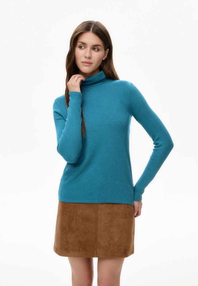 Купить Водолазка из рельефного трикотажа, цвет дымчато-синий