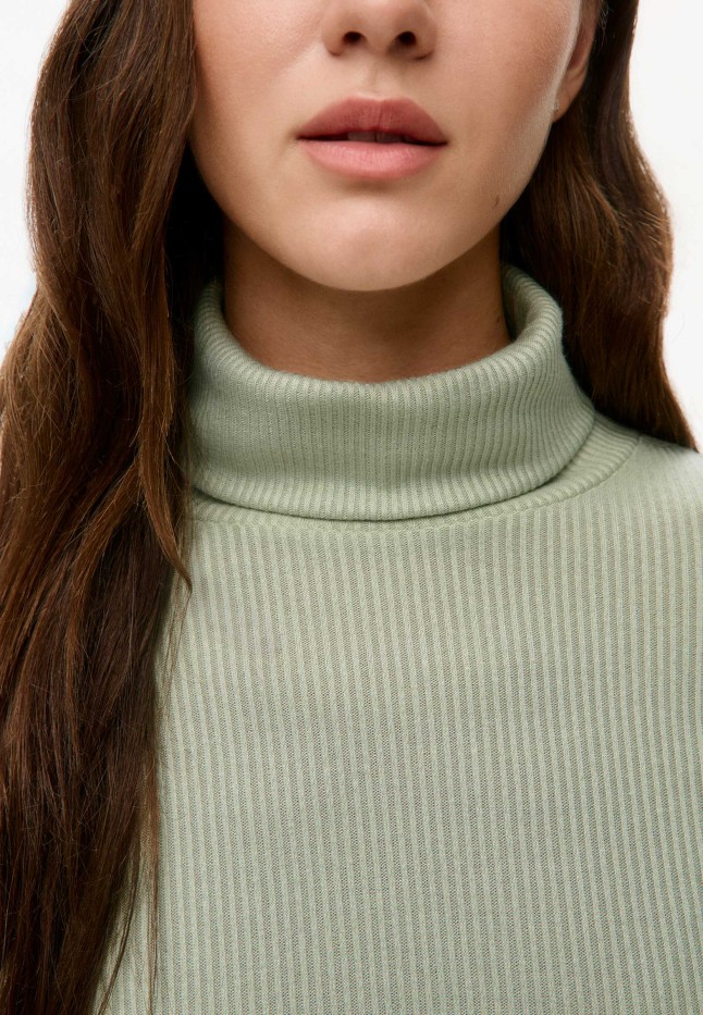 Заказать  TNR222 Водолазка из рельефного трикотажа, цвет патиново-зеленый