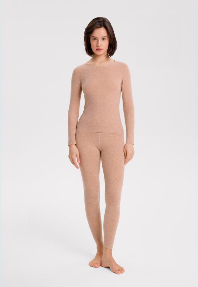 Купить Женские легинсы, цвет бежевый меланж