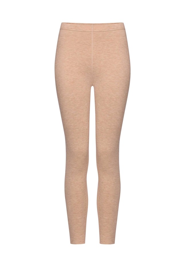Женские легинсы, цвет бежевый меланж