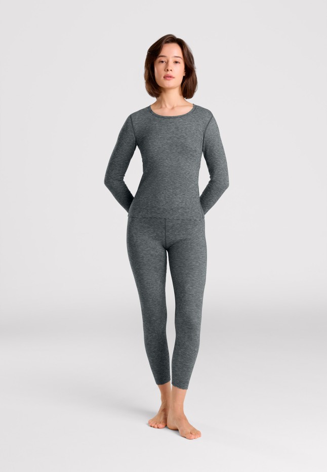 Купить Женский лонгслив, цвет черный меланж