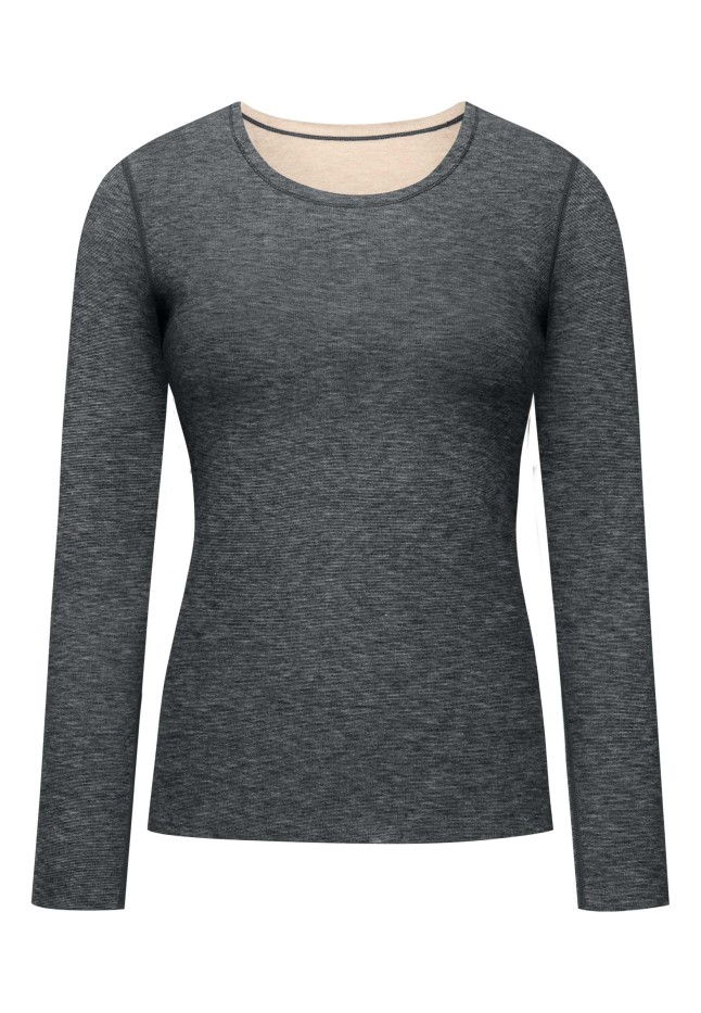 Инструкция Женский лонгслив, цвет черный меланж