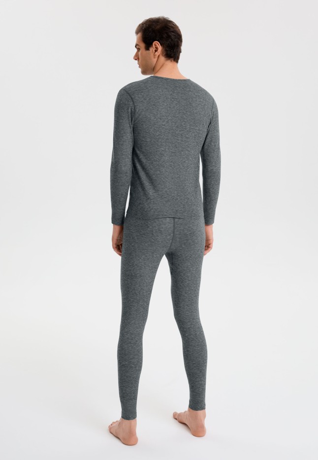 Фаберлик Мужской лонгслив, цвет черный меланж