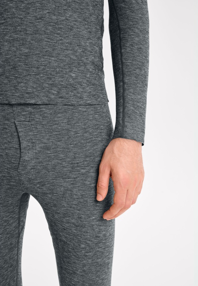 Фото Мужской лонгслив, цвет черный меланж