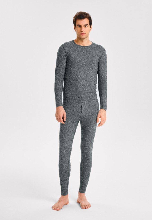 Купить Мужские кальсоны, цвет черный меланж