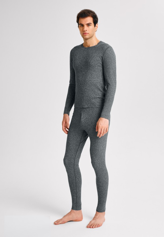 Заказать Мужские кальсоны, цвет черный меланж