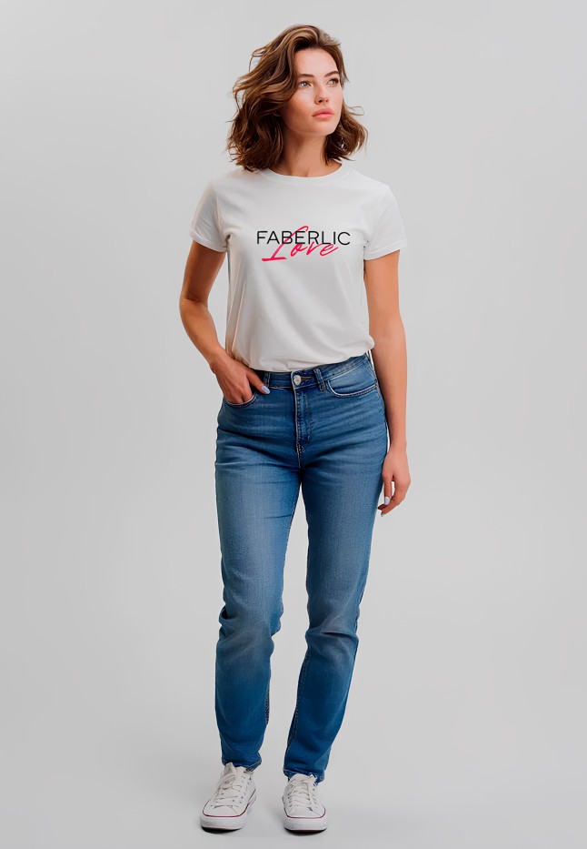 В Беларуси Футболка женская с принтом «Faberlic Love» цвет белый