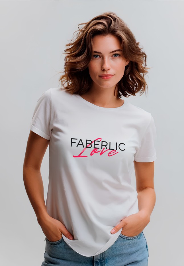 Отзывы Футболка женская с принтом «Faberlic Love» цвет белый