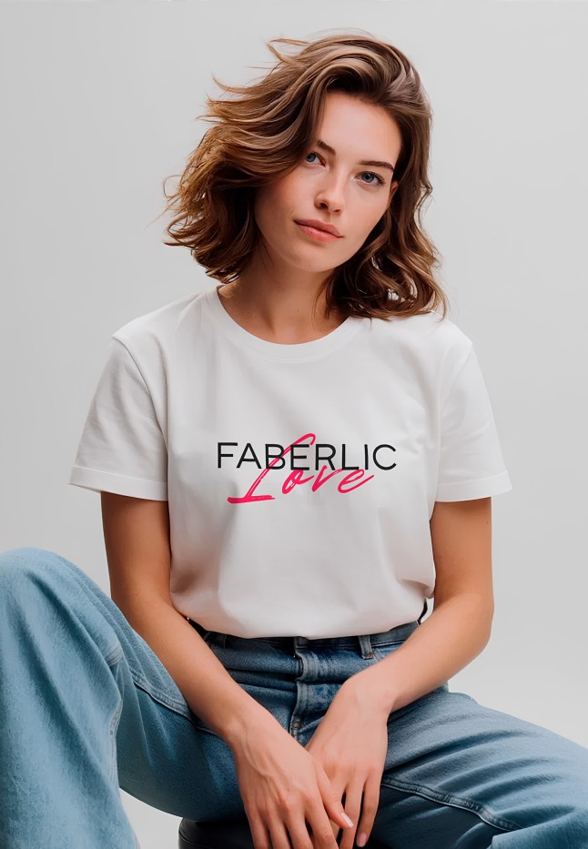 Инструкция Футболка женская с принтом «Faberlic Love» цвет белый