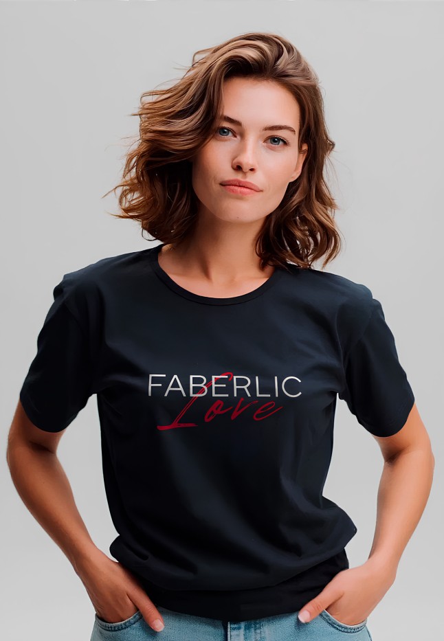 Состав Футболка женская с принтом «Faberlic Love» цвет черный