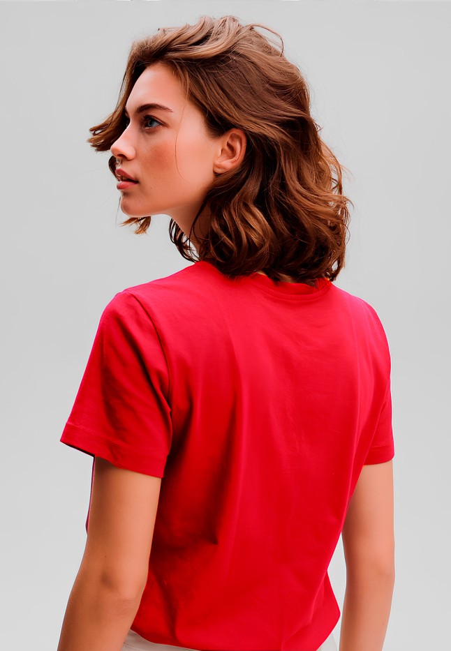 Отзывы Футболка женская с принтом «Создаю яркое» цвет красный