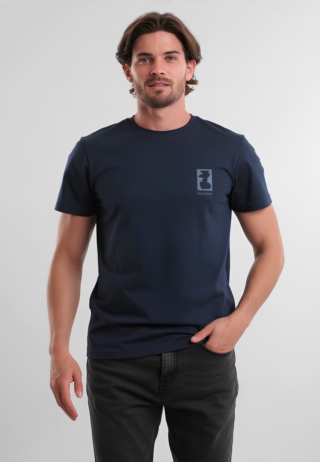 Заказать Футболка с принтом «Баланс», цвет темно-синий