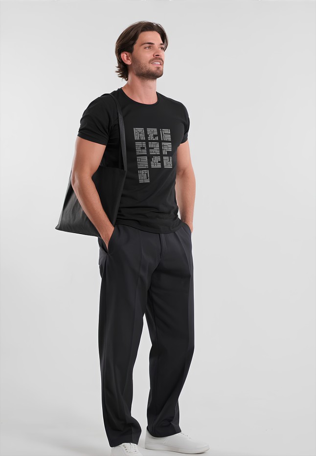 Купить Футболка с принтом «Ритм структуры», цвет черный