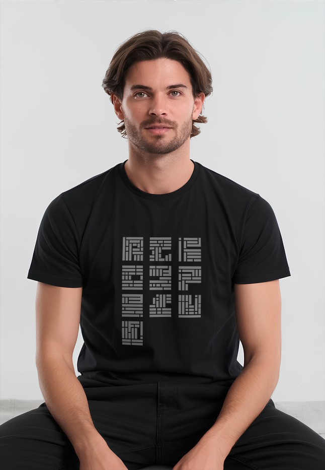 Заказать Футболка с принтом «Ритм структуры», цвет черный