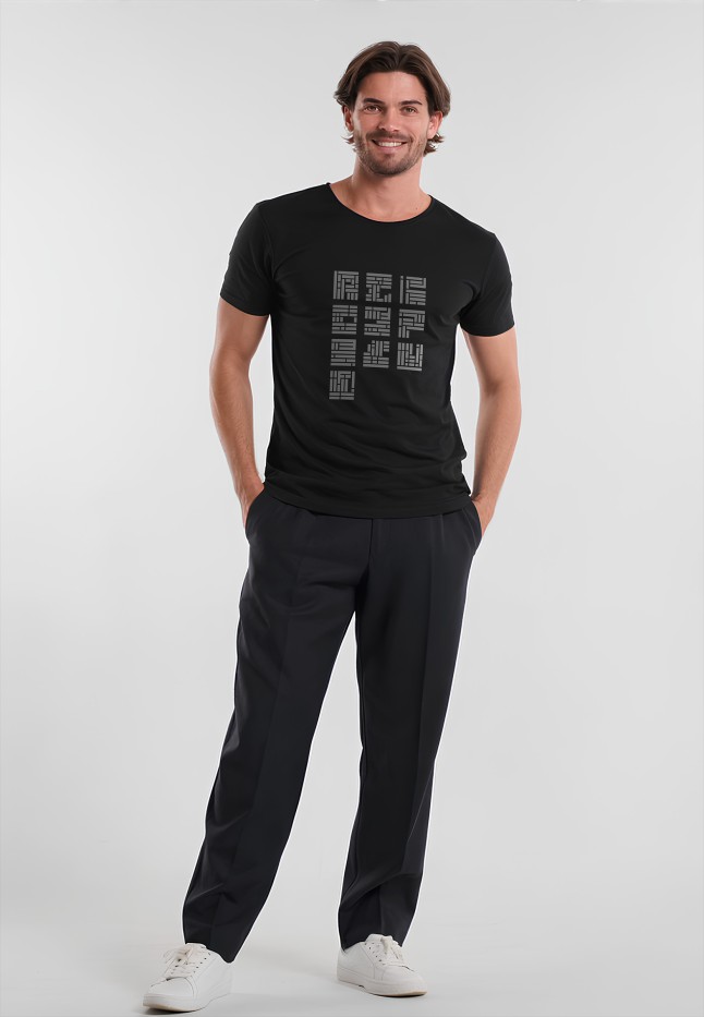 Фаберлик Футболка с принтом «Ритм структуры», цвет черный