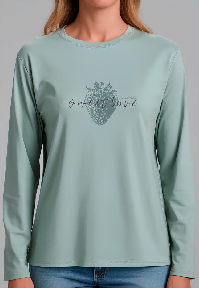 В Беларуси Лонгслив с принтом «Sweet love», цвет серая мята