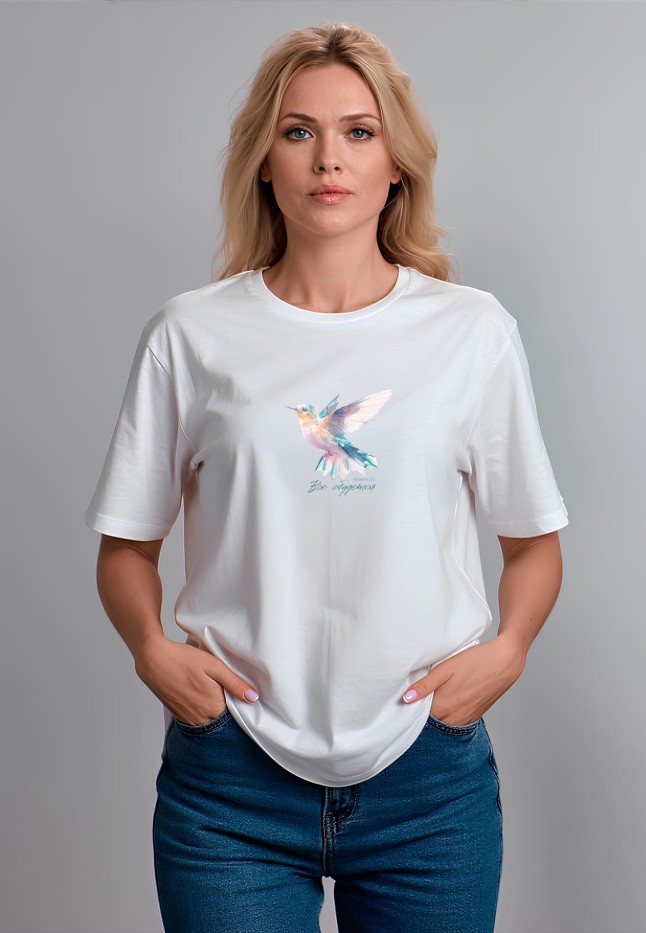 Фаберлик Футболка оверсайз с принтом «Все сбудется», цвет белый